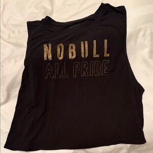 NOBULL “All Pride” Cropped Tank Top – Black & Gold – Athletic Wear